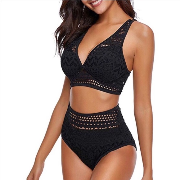 Crochet High Waist Two Piece Bikini - Picture 3 of 3